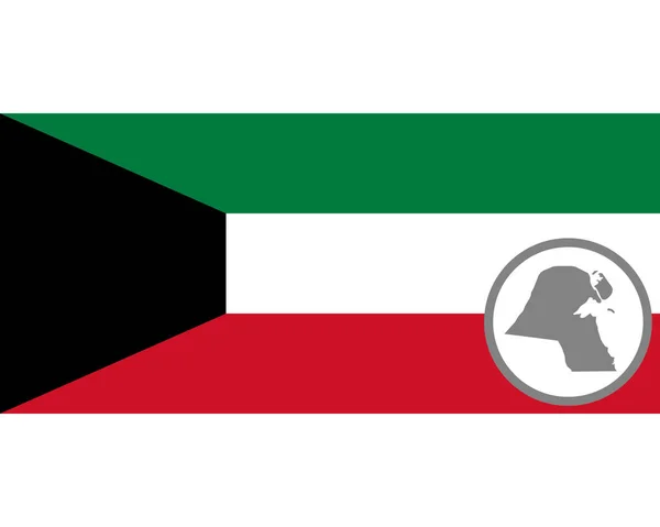 Bandeira Mapa Kuwait — Vetor de Stock