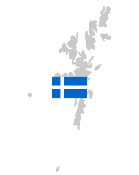 Flag Map Shetland — 스톡 벡터