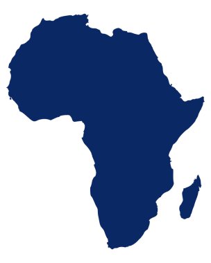 Afrika haritası mavi renkte