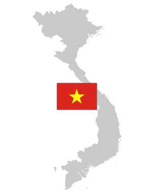 Flag and map of Vietnam