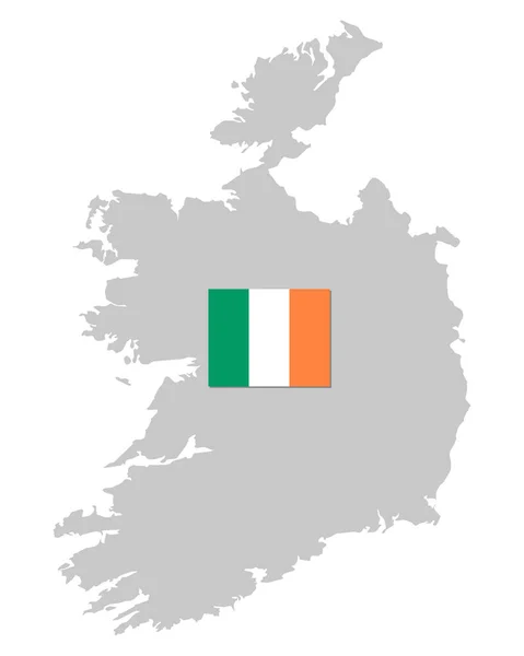 Flagge Und Karte Von Irland — Stockvektor