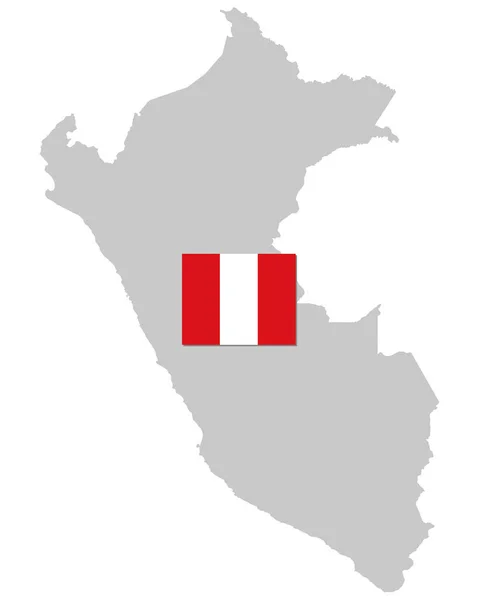 Flag Map Peru — Stock Vector
