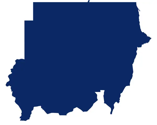 Χάρτης Του Σουδάν Μπλε Χρώμα — Διανυσματικό Αρχείο