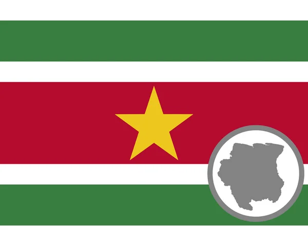 Bandera Mapa Surinam — Archivo Imágenes Vectoriales