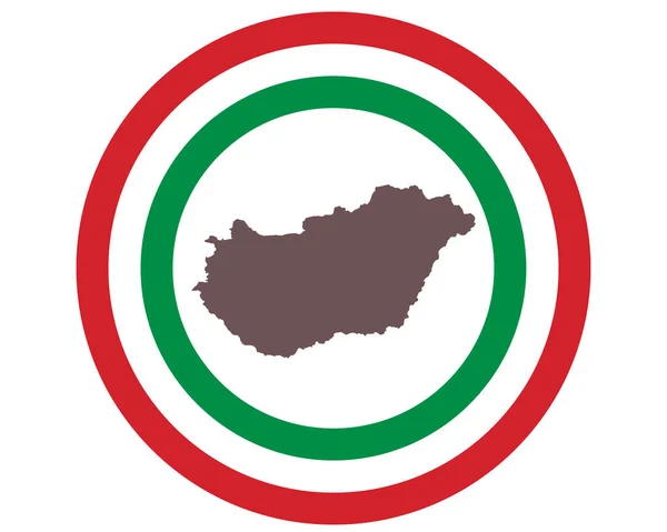 Mapa Hungría Fondo Con Bandera — Vector de stock