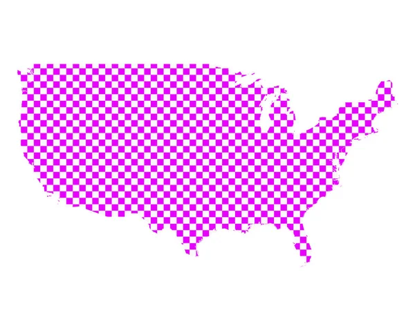 市松模様の米国の地図 — ストックベクタ