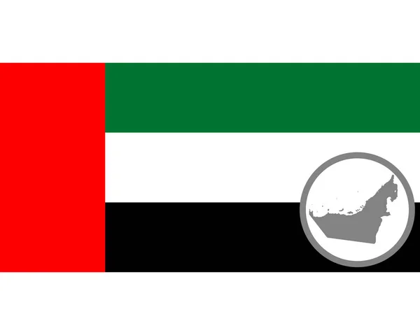 Vlajka Mapa Spojených Arabských Emirátů — Stockový vektor