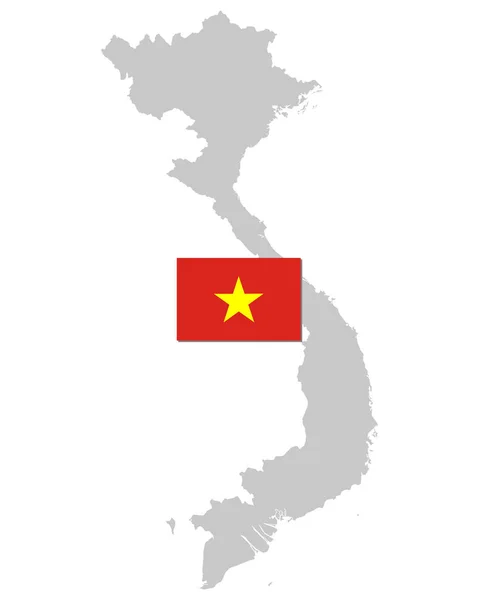 Bandera Mapa Vietnam — Vector de stock