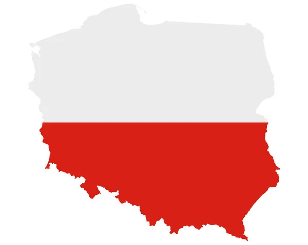 Bandera Mapa Polonia — Archivo Imágenes Vectoriales
