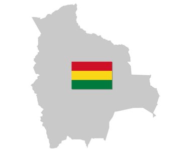 Bolivya bayrağı ve haritası