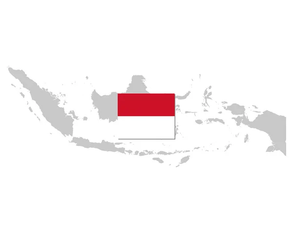 Bandera Mapa Indonesia — Vector de stock