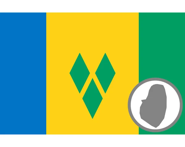 Drapeau Carte Saint Vincent Les Grenadines — Image vectorielle