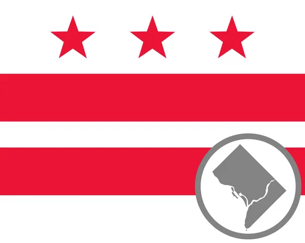 Flagge Und Karte Von Washington Als Vektorillustration — Stockvektor