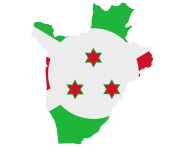Burundi haritasında bayrak
