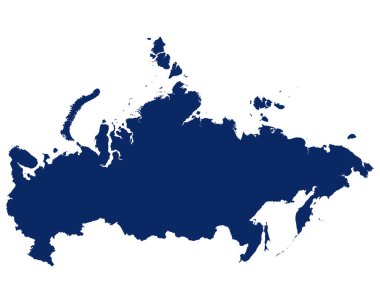 Rusya haritası mavi renkte