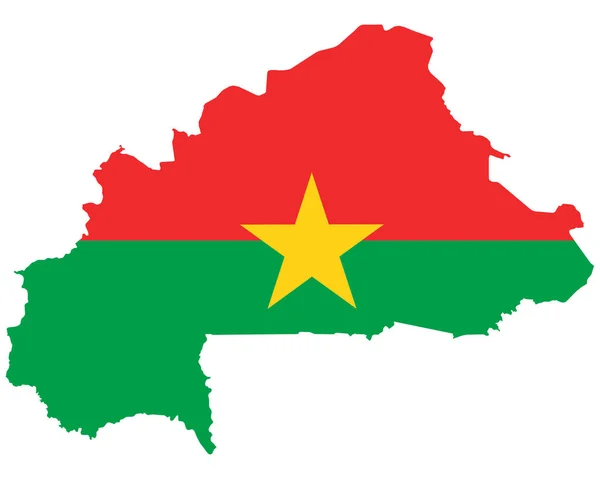 Vlajka Mapě Burkina Faso — Stockový vektor