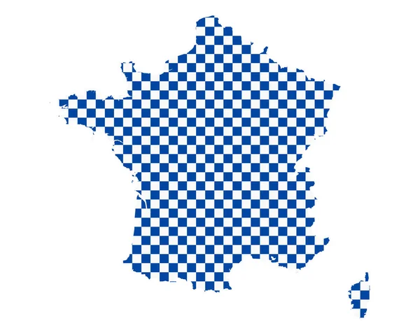 棋盘上的法国地图 — 图库矢量图片