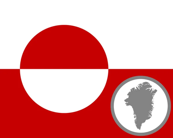 Vlag Kaart Van Groenland — Stockvector