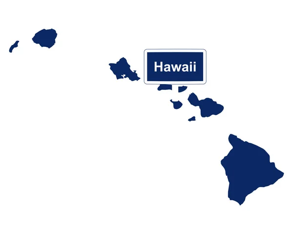 Estado Havaí Com Sinal Estrada — Vetor de Stock