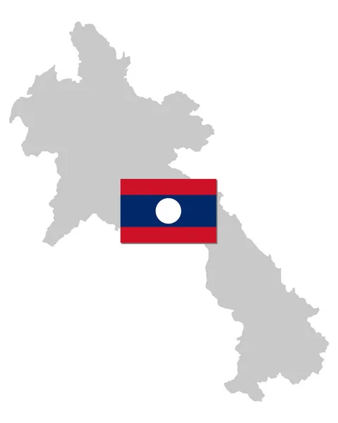 Bandera Mapa Laos — Vector de stock