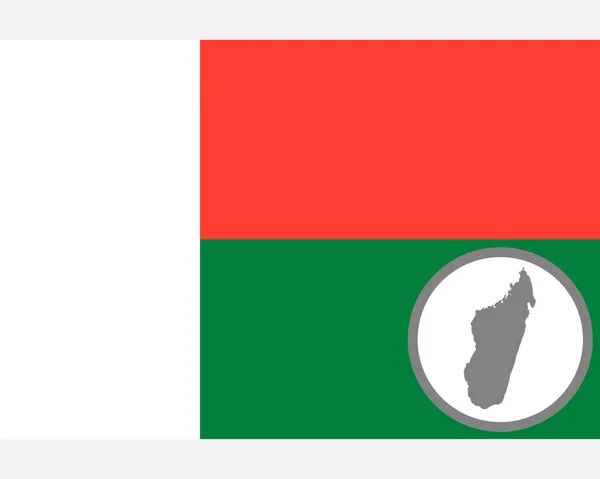 Bandera Mapa Madagascar — Vector de stock