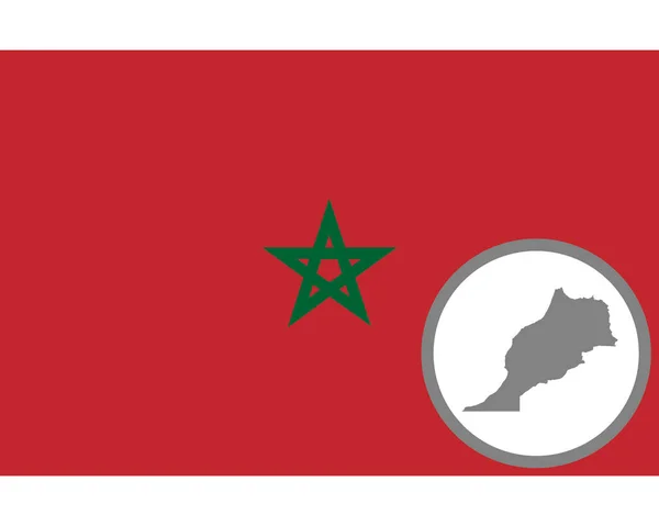 Flagga Och Karta Över Marocko — Stock vektor