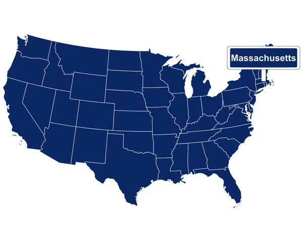 Штат Массачусетс Дорожнім Знаком — стоковий вектор