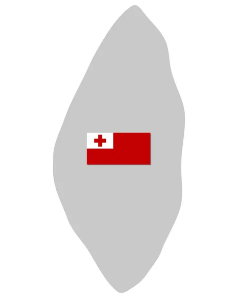 Vlag Kaart Van Tonga — Stockvector