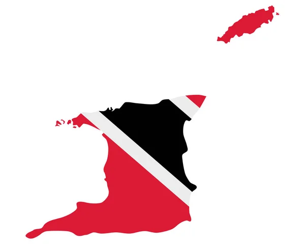 Trinidad Tobago Haritasında Bayrak — Stok Vektör