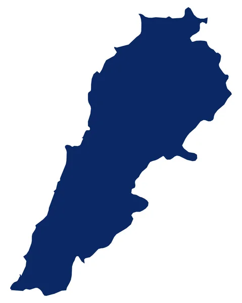 파란색으로 표시된 레바논 — 스톡 벡터