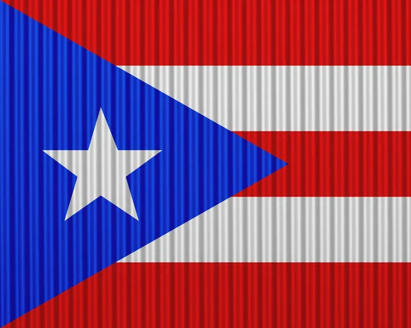 Porto Riko Bayrağı Kıvrımlı Demirde — Stok fotoğraf
