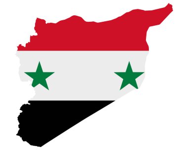 Suriye haritasında bayrak