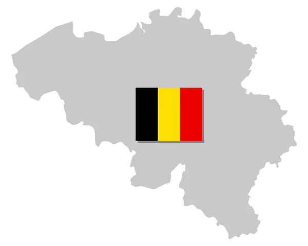 Drapeau Carte Belgique — Image vectorielle