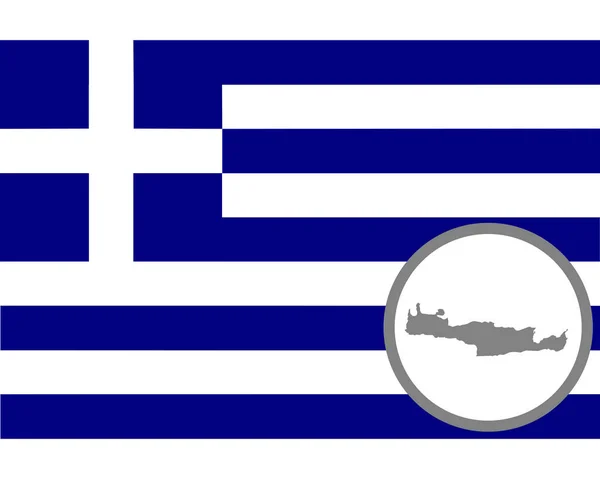 Zászló Térkép Kréta — Stock Vector