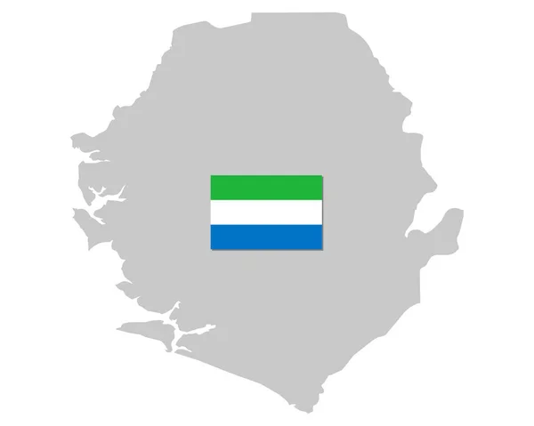 Σημαία Και Χάρτης Της Σιέρα Λεόνε — Διανυσματικό Αρχείο