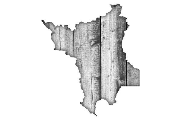 Mapa Roraimy Drewnie Wietrznym — Zdjęcie stockowe