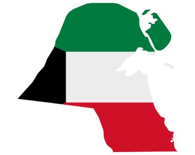 Kuveyt haritasında bayrak