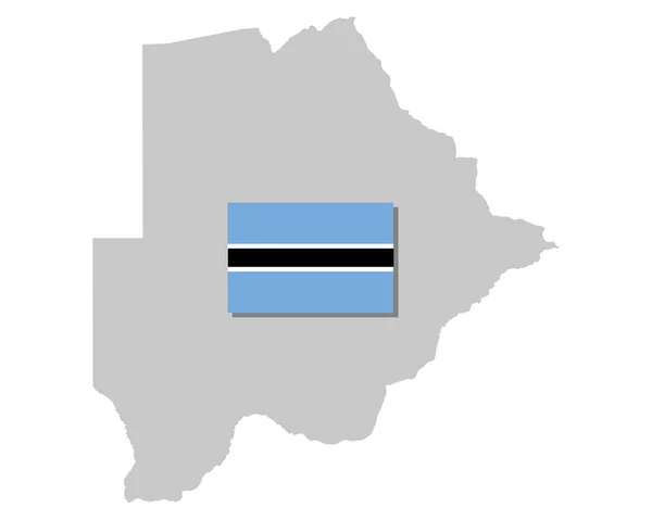 Flagge Und Karte Von Botswana — Stockvektor