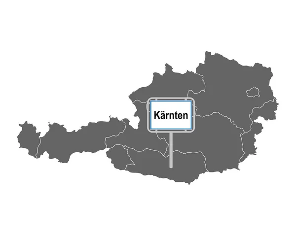 カーネンの道路標識とスイスの地図 — ストックベクタ