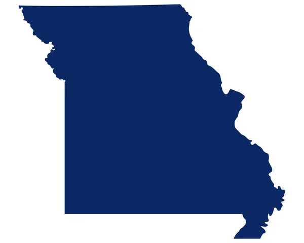Mapa Missouri Cor Azul —  Vetores de Stock