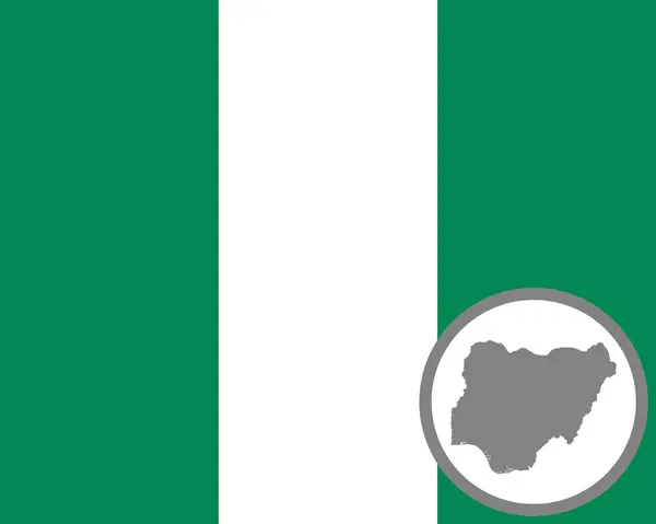 Drapeau Carte Nigeria — Image vectorielle