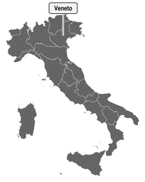 Venedik Işaretli Talya Haritası — Stok Vektör