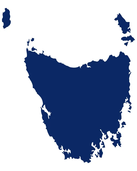 Χάρτης Της Τασμανίας Μπλε Χρώμα — Διανυσματικό Αρχείο