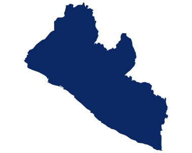 Liberya haritası mavi renkte