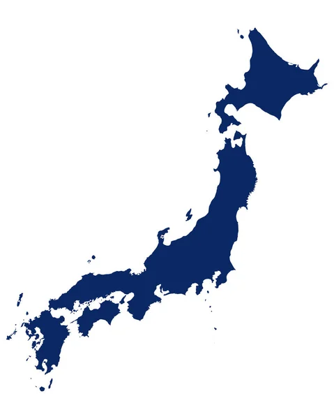 Map Japan Blue Colour — Stock Vector