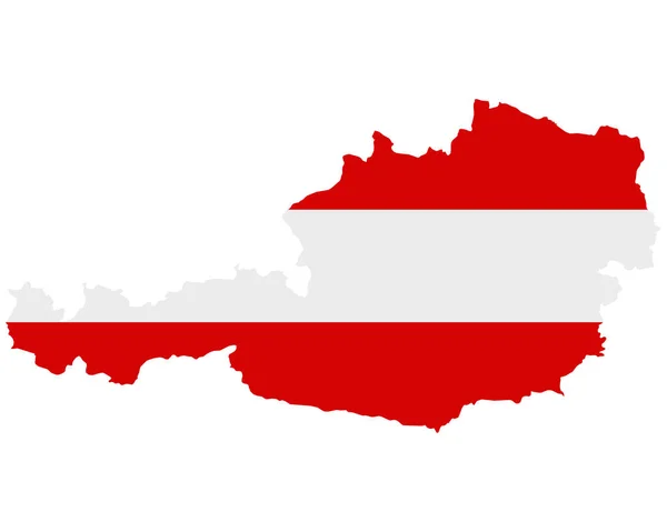 Drapeau Dans Carte Autriche — Image vectorielle