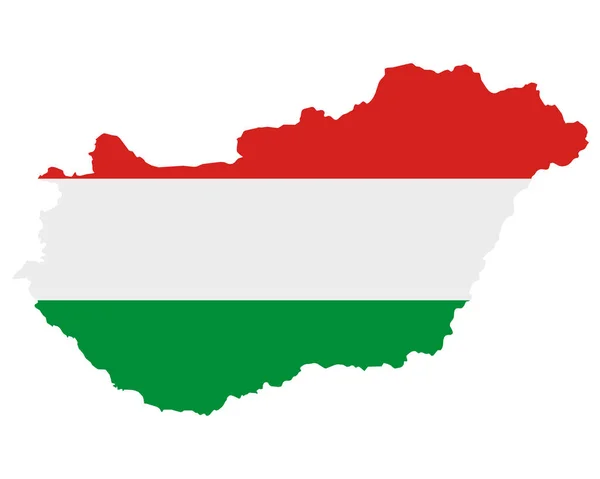 Flag Map Hungary — Stock Vector