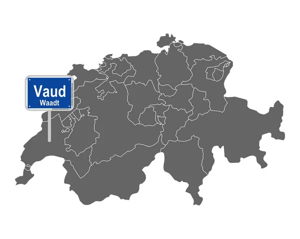 Map Switzerland Road Sign Vaud — Stock Vector