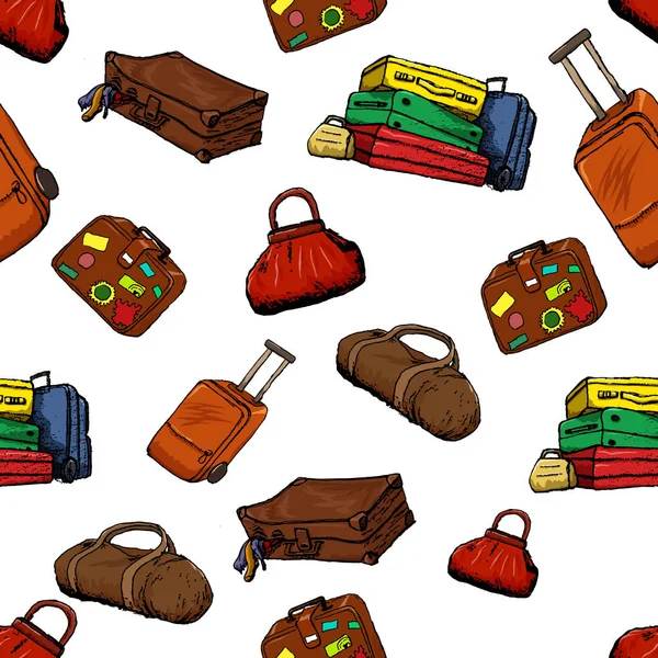 Bolsas y maletas multicolores — Vector de stock