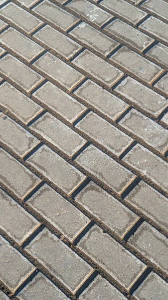 Rectangular Brick Grey Paving Slabs Laid Row — Stock Photo, Image